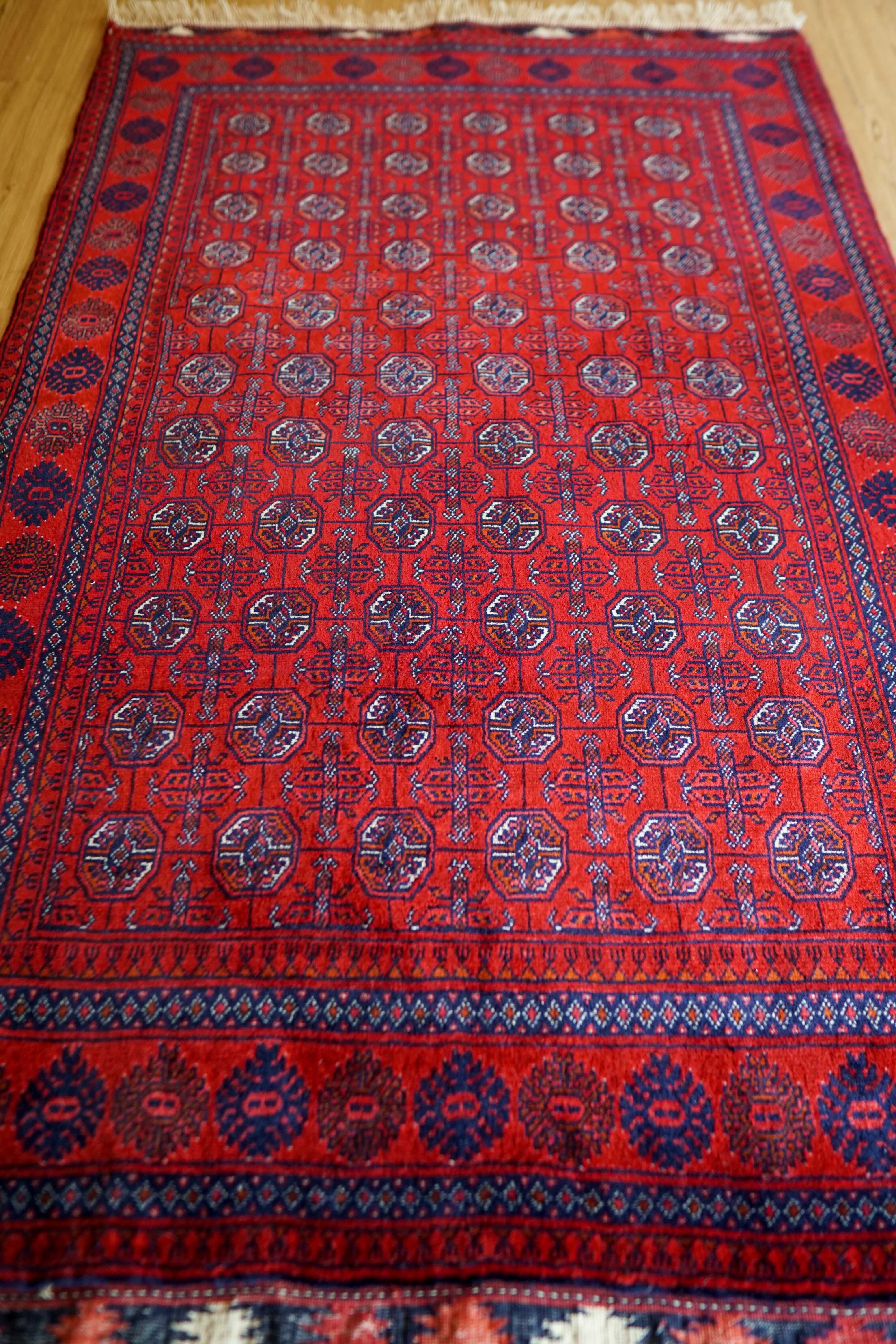 アフガン ヘラト産 手織り絨毯 141×109cm トライバルラグ | Decorworks