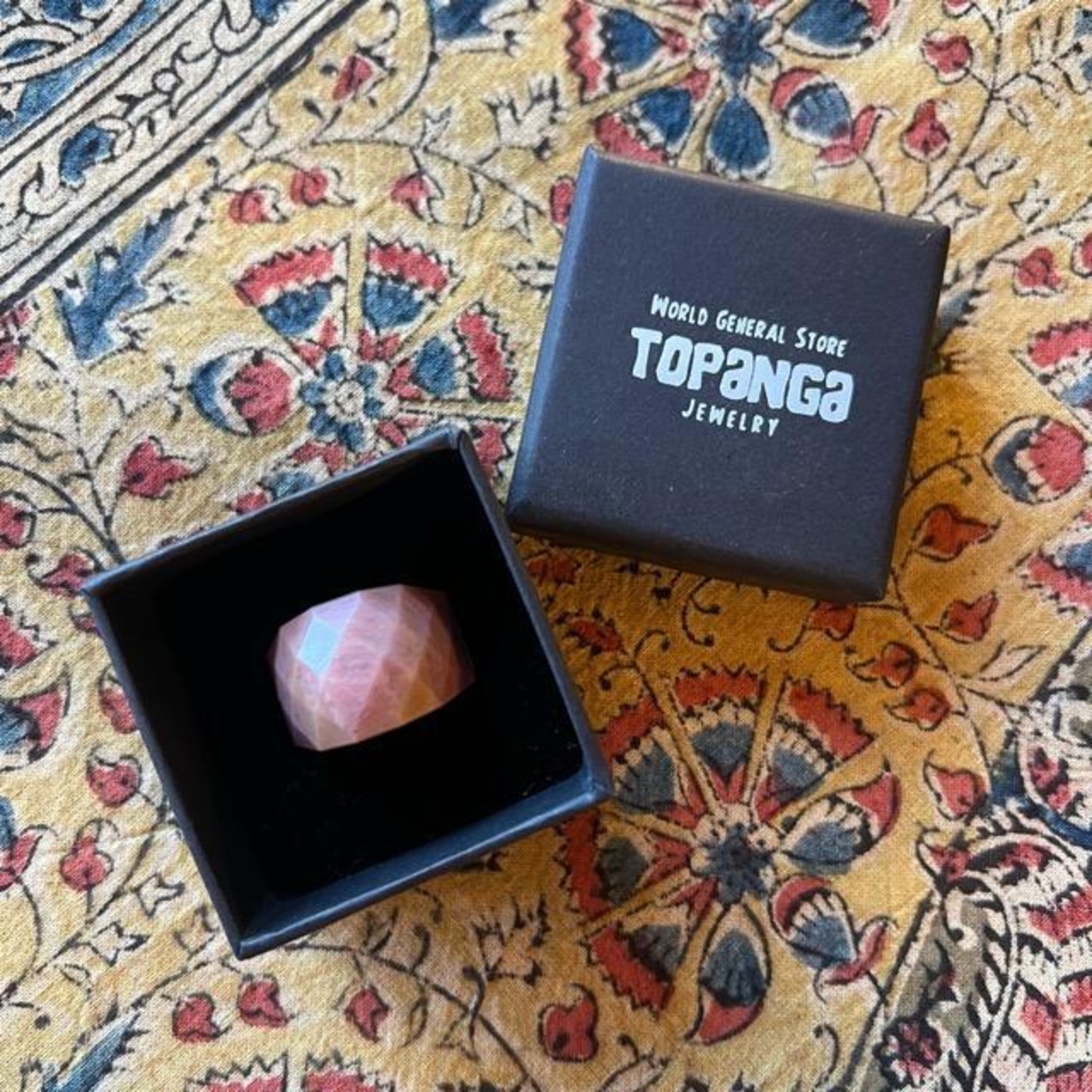 TOPANGA Jewelry 　Large Marble Pink Ring Size 11 14　Ring　Accessory　Present　Simple　Vintage　Antique