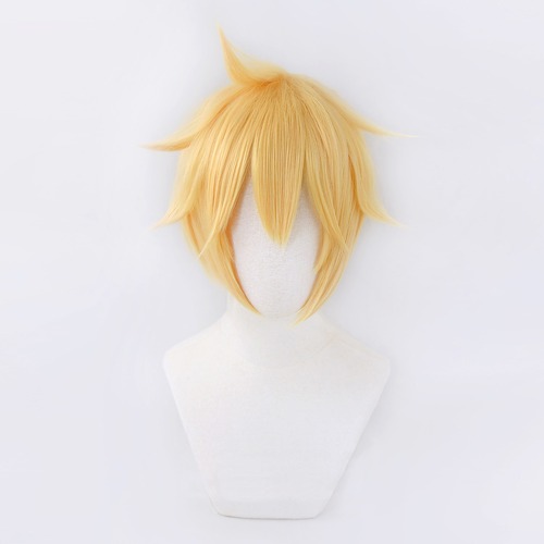 コスプレ耐熱ウィッグ ゴールド ポニーテール 一つ結び ウィッグ ★VOCALOID/鏡音レン 等 ★即納品★