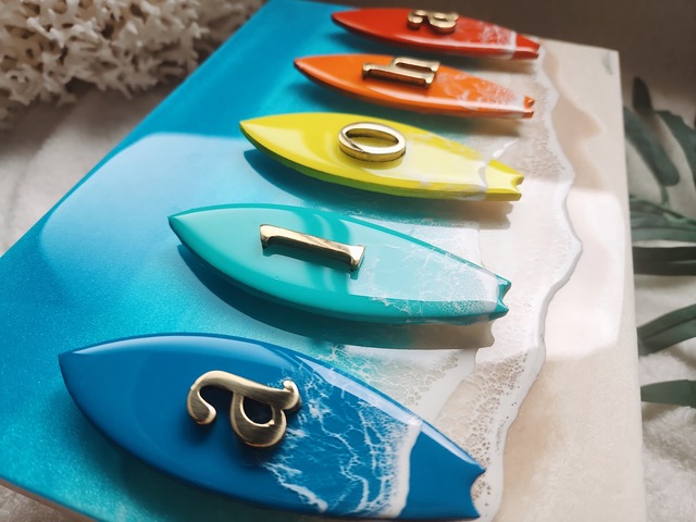 399.オーシャンレジンアート alohaパネル