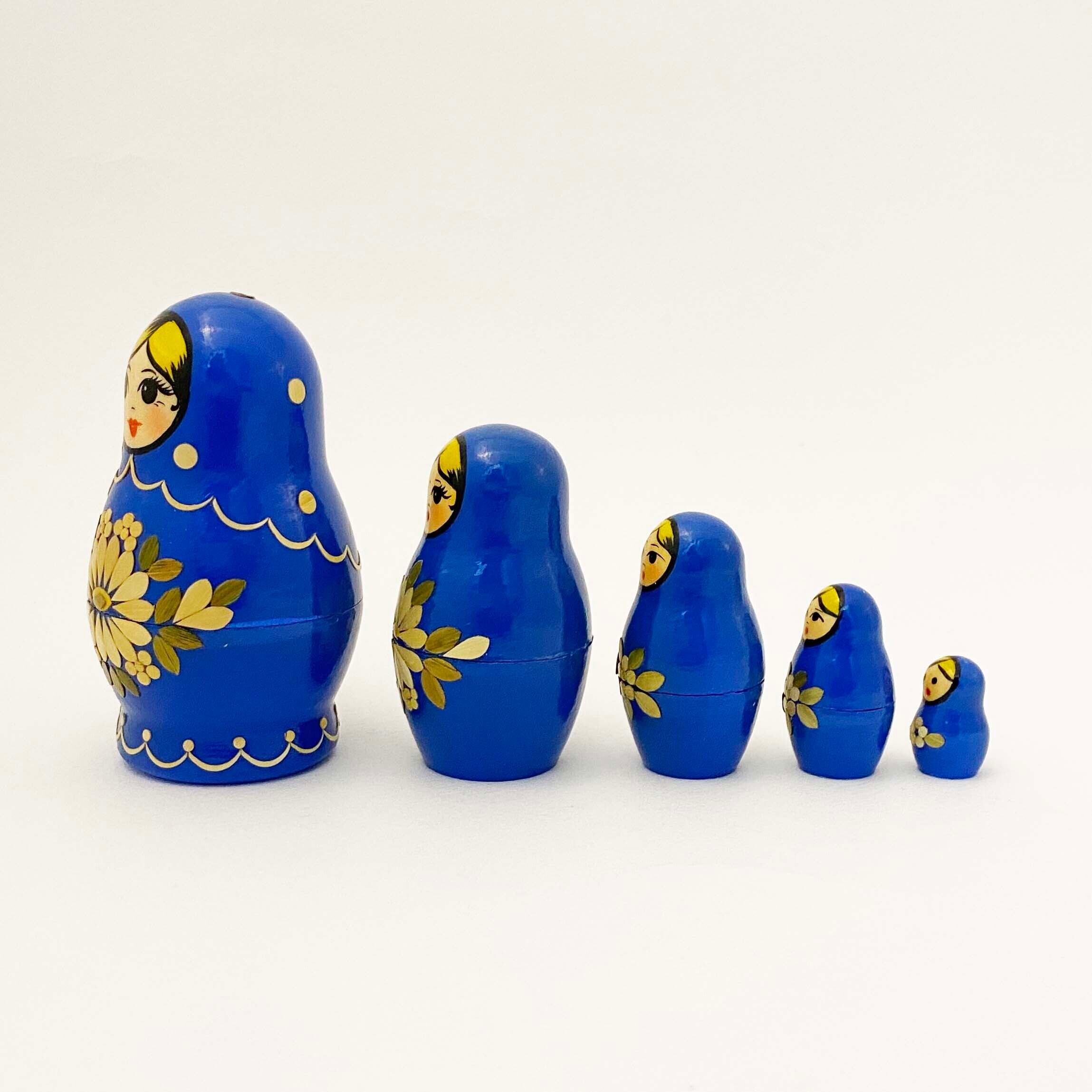 麦わらノーリンスク産マトリョーシカ / ブルー5個組