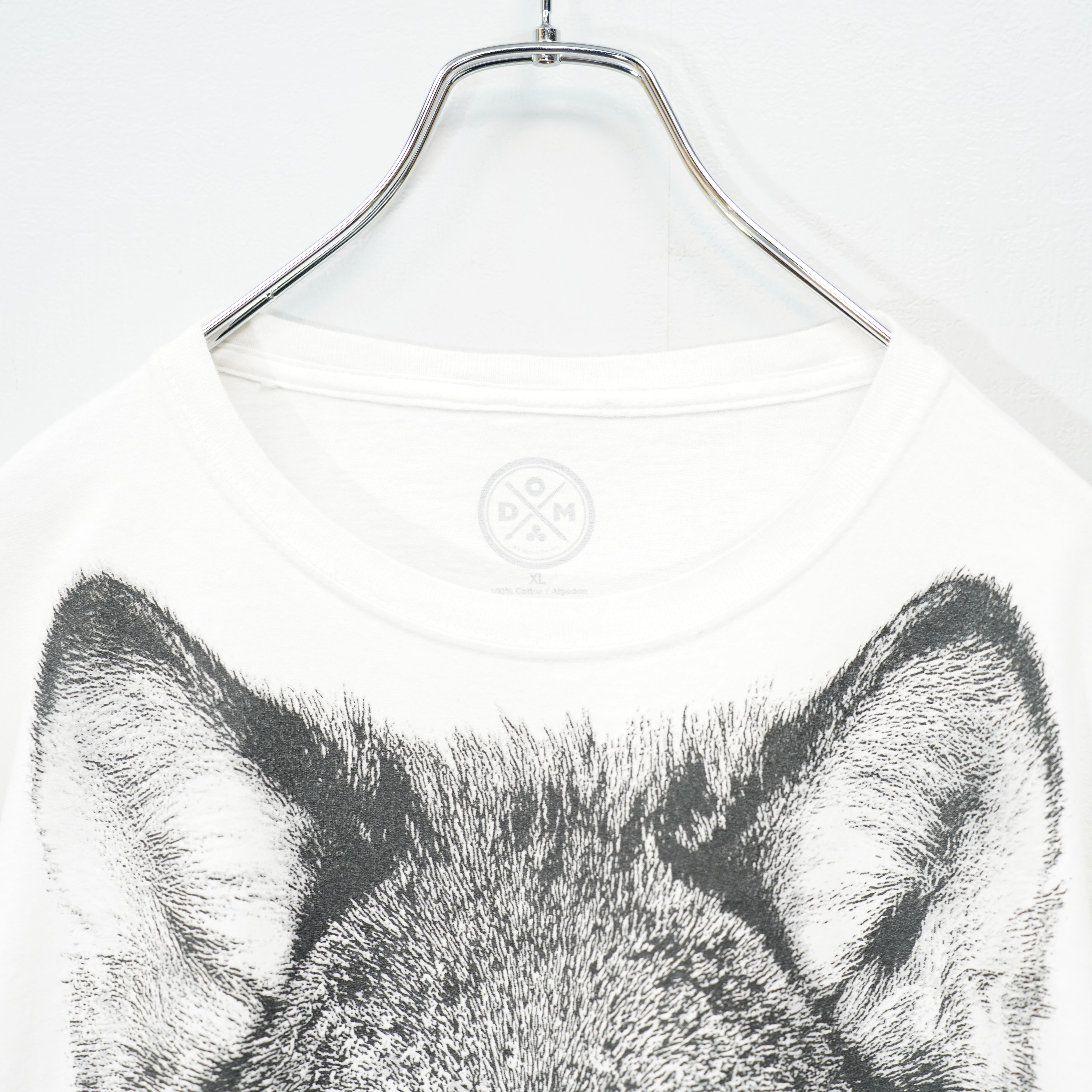 USA VINTAGE DOM WOLF FACE PRINT DESIGN OVER T SHIRT/アメリカ古着