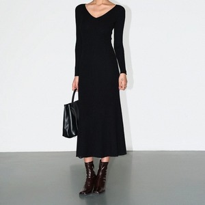 Slim Vneck Long sleeve Knit Onepiece 125515