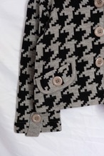 Houndstooth knit jacket