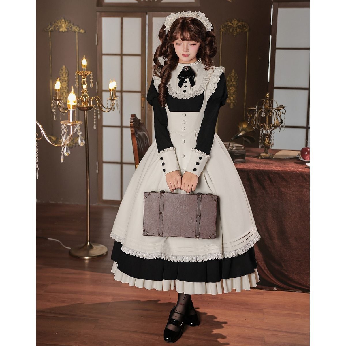 天使のフリル【アンティークボタン】 (オーダーメイド可能◎) ヴィクトリアンメイドフリルロングワンピース | Maiden's Rêve
