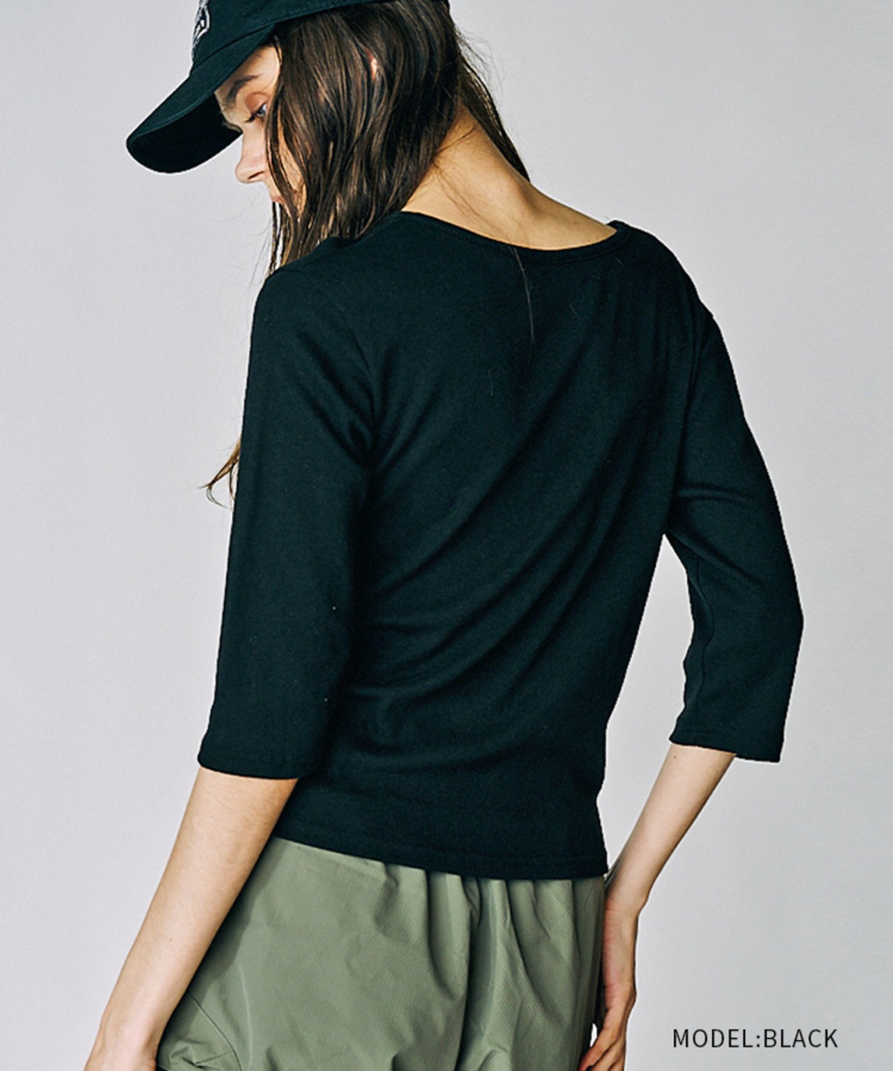 【直営限定ITEM】7/8レングスルーズTシャツ (BLACK)　CQ-49065H