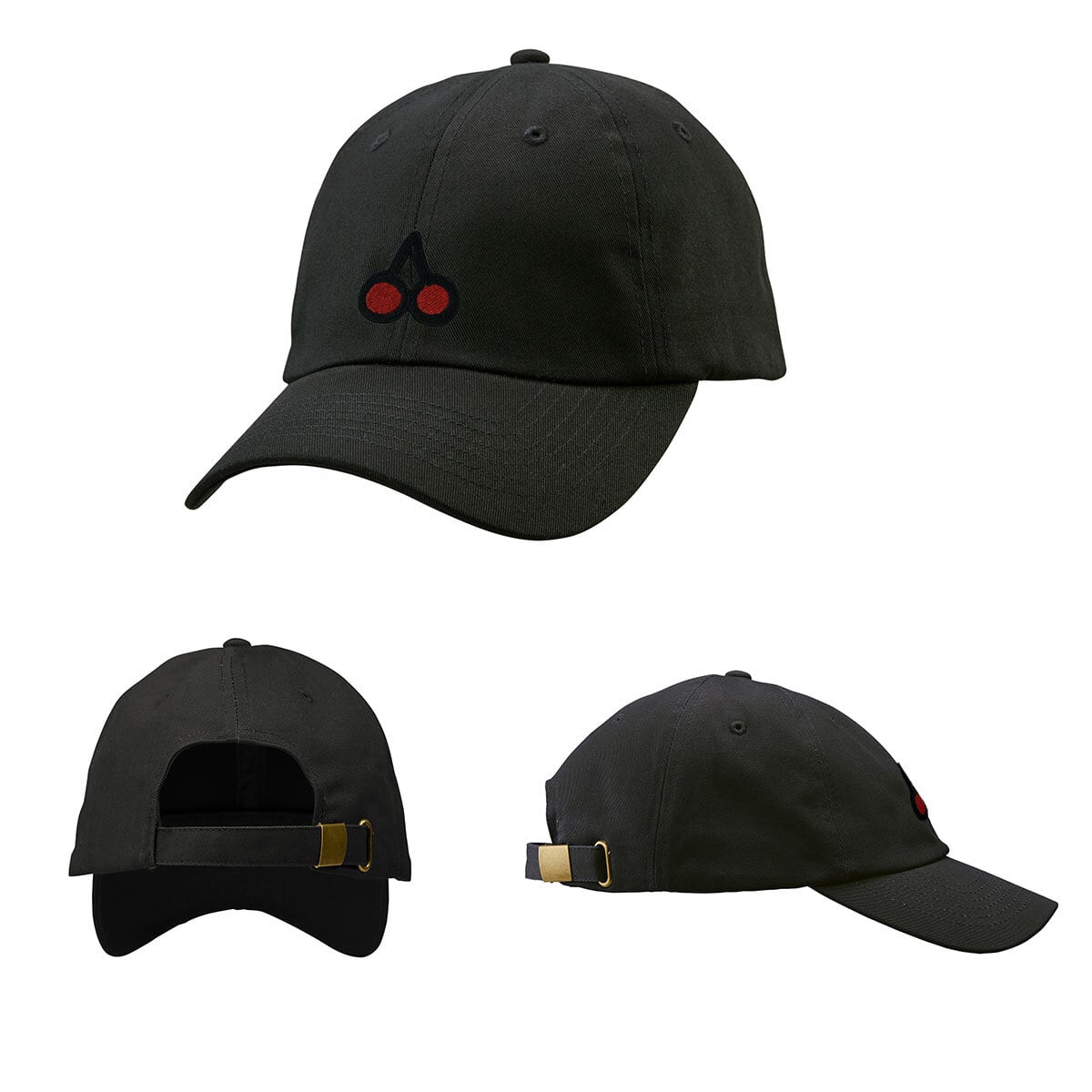 かわいい チェリー さくらんぼ 刺繍キャップ cap-a_ss015 帽子 コットン ツイル ロー キャップ