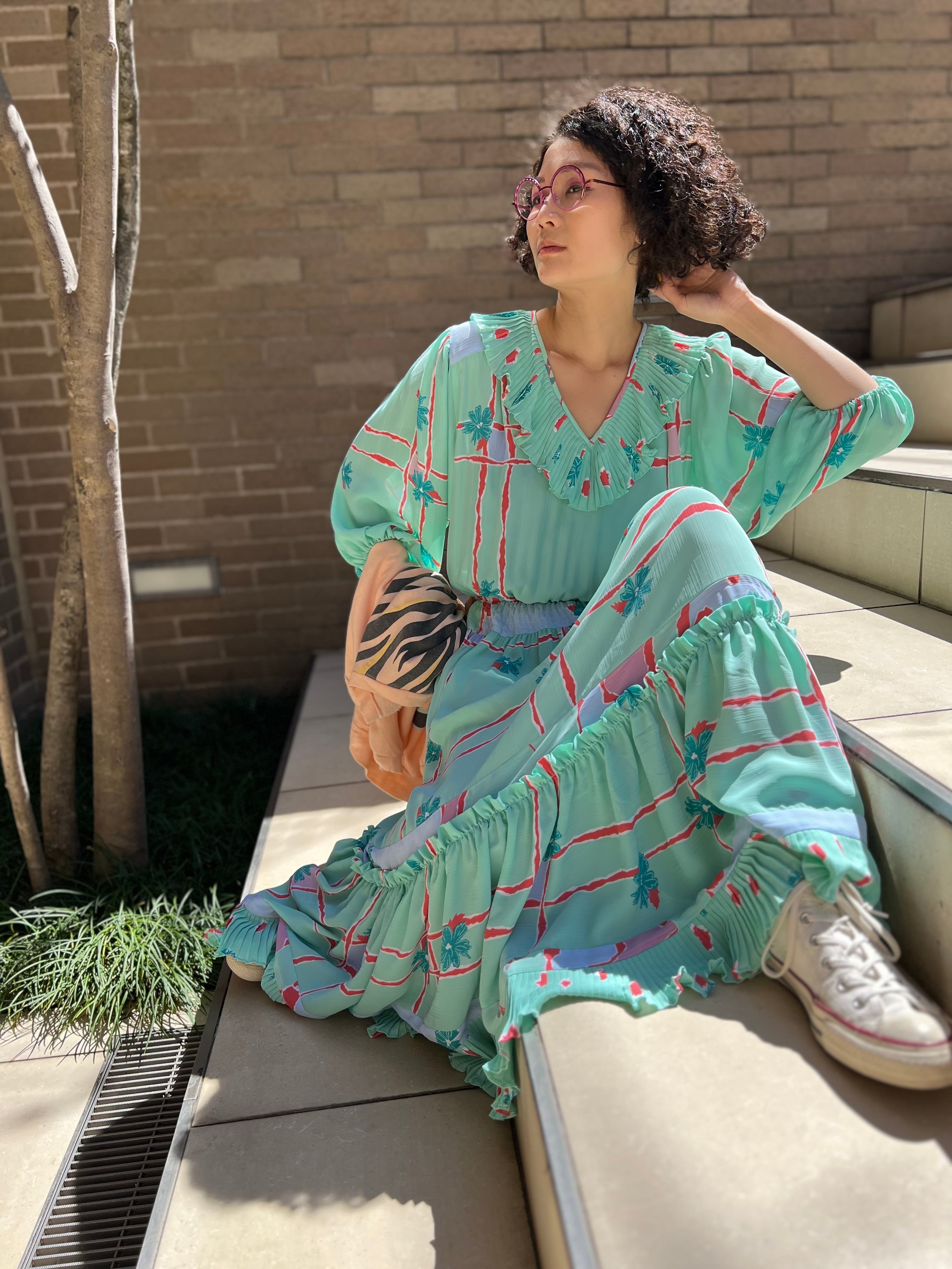 Diane freis mint green floral dress ( ダイアン フレイス ミント  