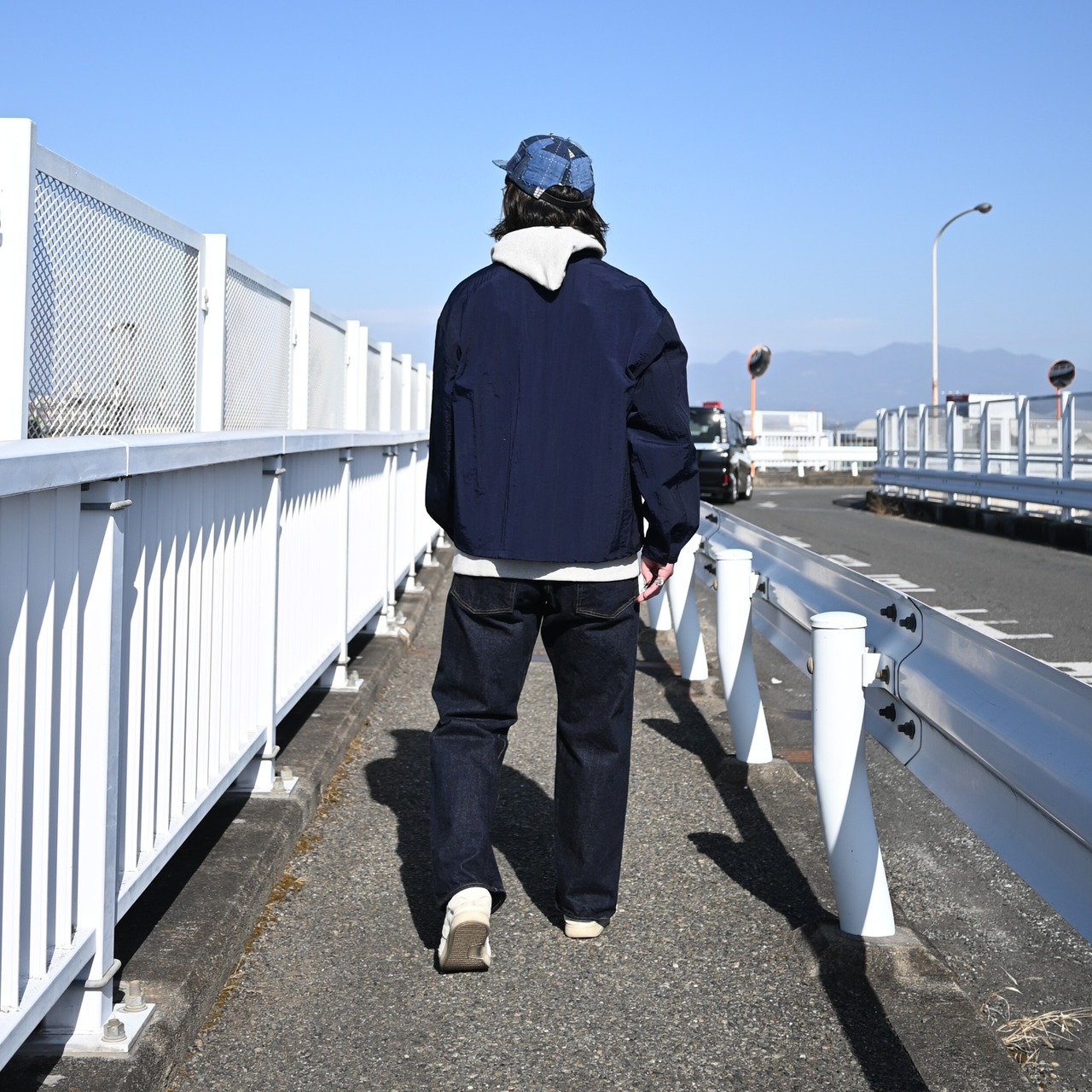 KUON(クオン)Indigo Nylon Coaches Jacket-Boro-コーディネート
