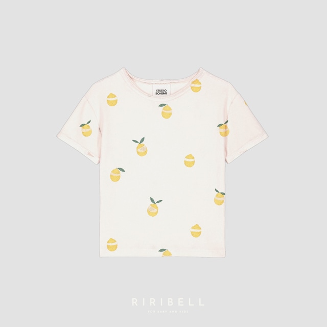 予約/送料無料【STUDIO BOHEME】TSHIRT ESSENTIAL - SAND / LEMON (terry) 36m,4y,6y