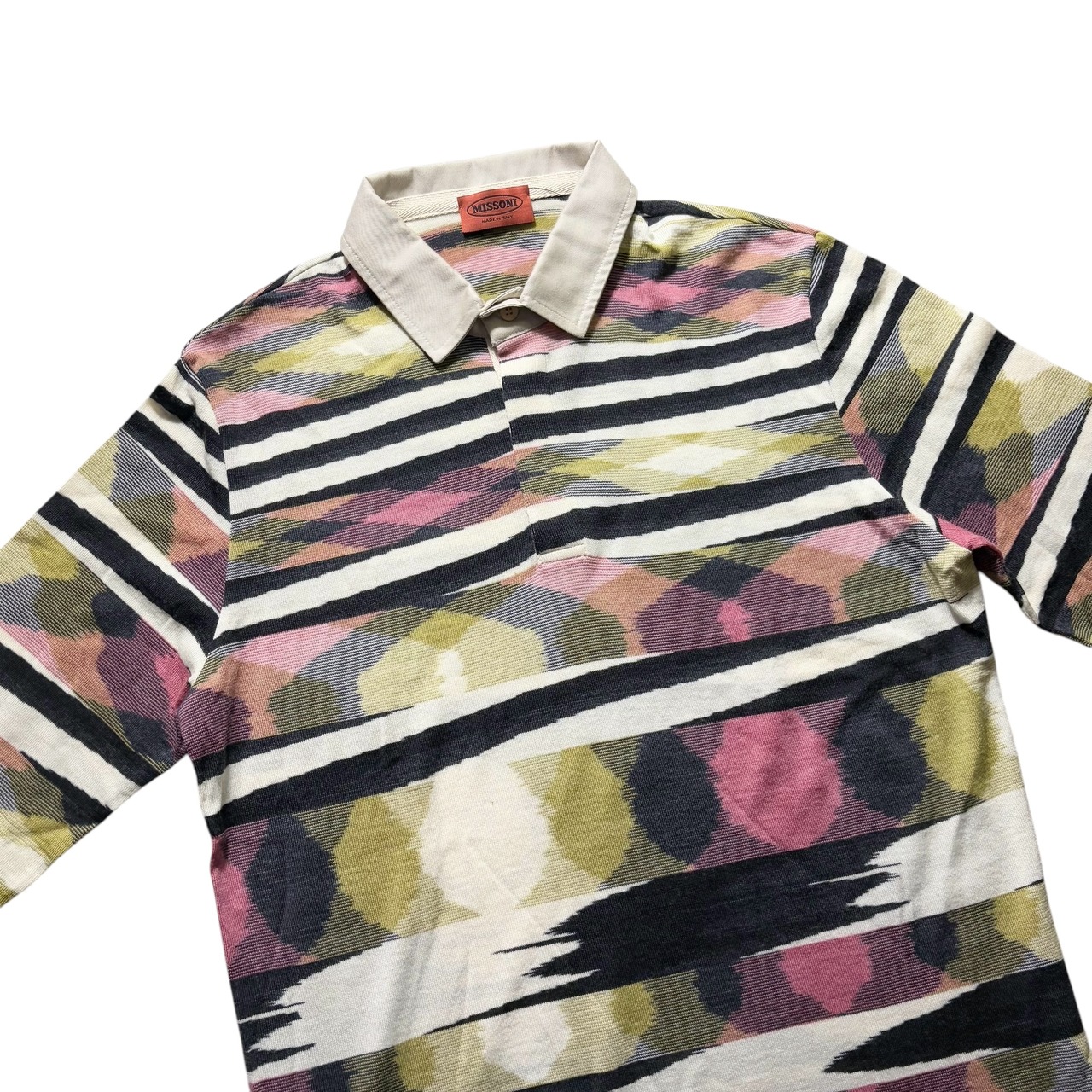 MISSONI collar switching knit polo sweater