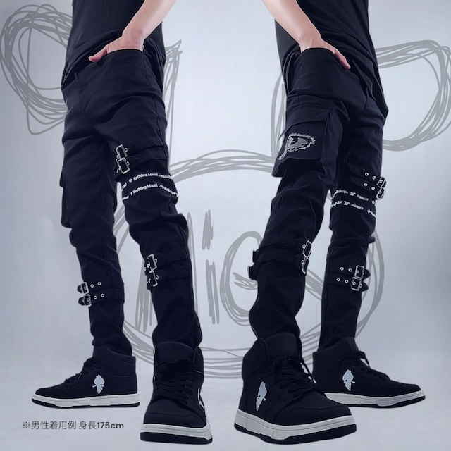 NieR ボトムス チェック柄 黒白 ボンテージパンツ カーゴパンツ Bottoms | NIER CLOTHING