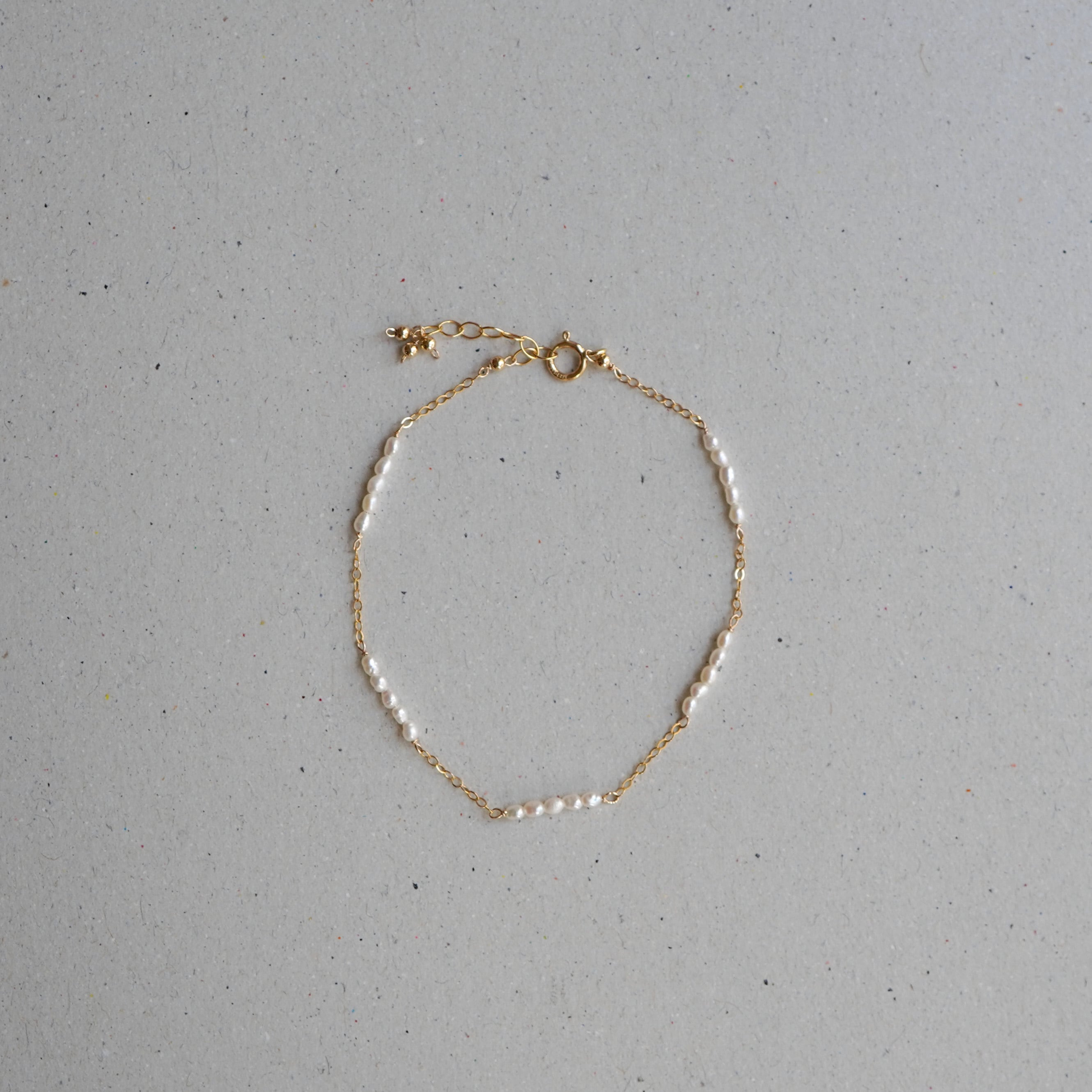 〔14kgf〕極小ライスパールチェーンブレスレット