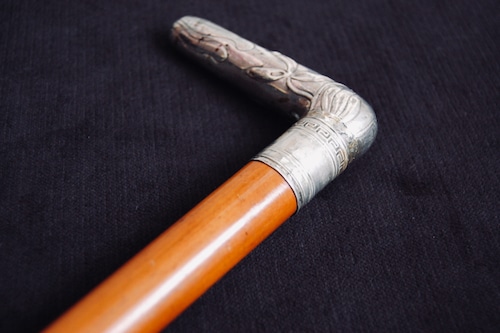 Art Nouveau Silver Malacca Walking Stick