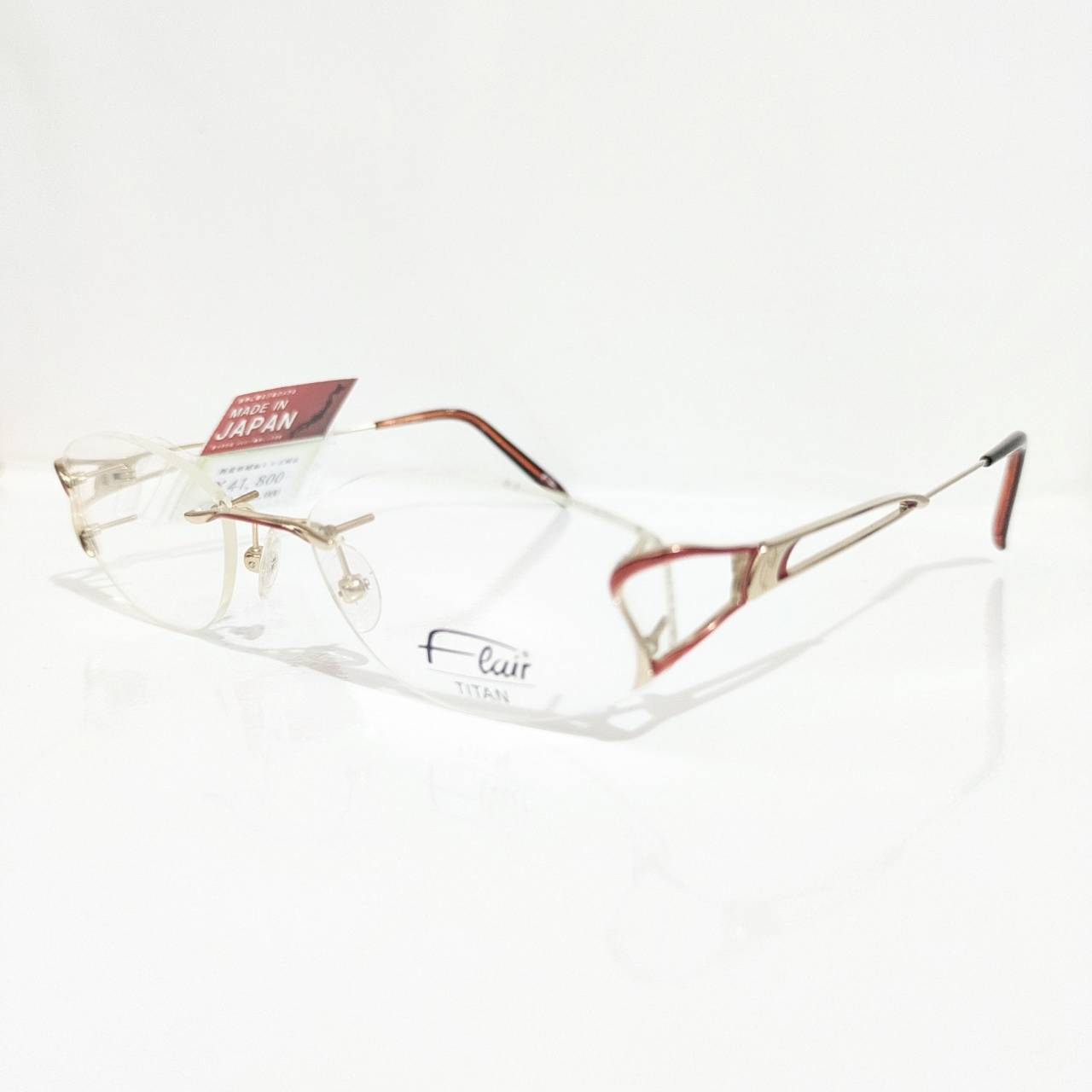 【Flair】スクエアスリーポイントフレーム レッド・ゴールド