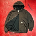 00s Carhartt ジップパーカー ダークブラウン カーハート 裏メッシュサーマル