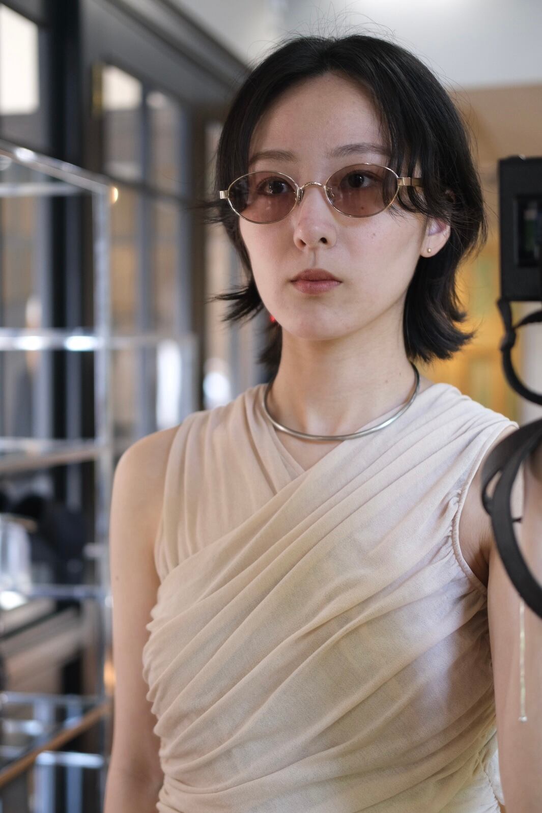 FETICO × BLANC..】METAL OVAL SUNGLASSES - HAZEL - | loop