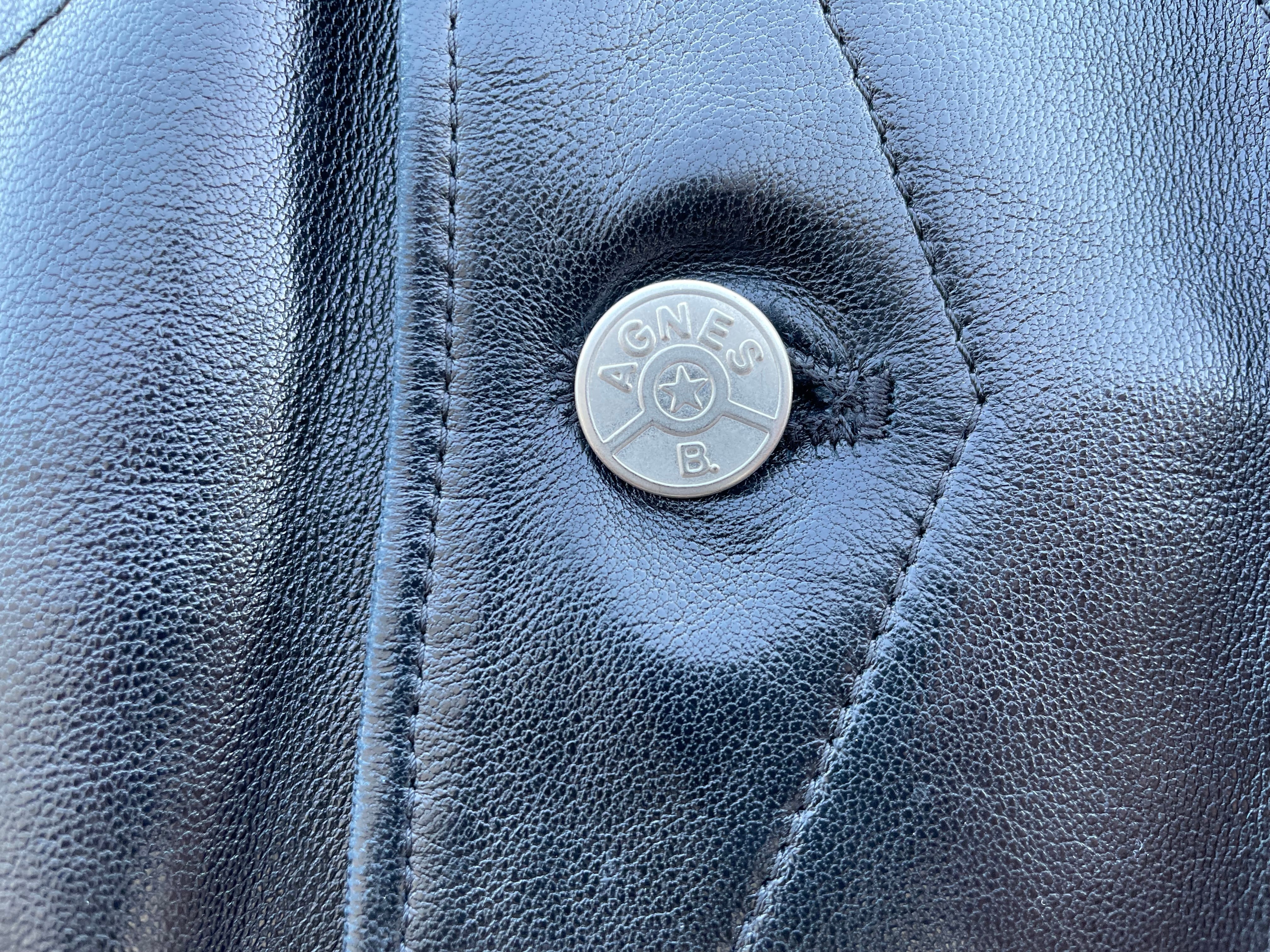 Agnes.b Special Leather Tracker Jacket Black‼︎ France Made!! 90s