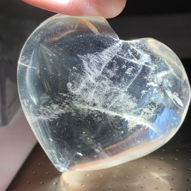 23.天使の梯子☆水晶☆エンジェルラダー 珍しいハートモチーフ♪