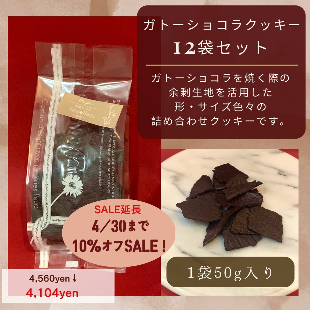 12袋セット・ガトーショコラクッキー／ 1袋約50g入り／特製ゆきひかり