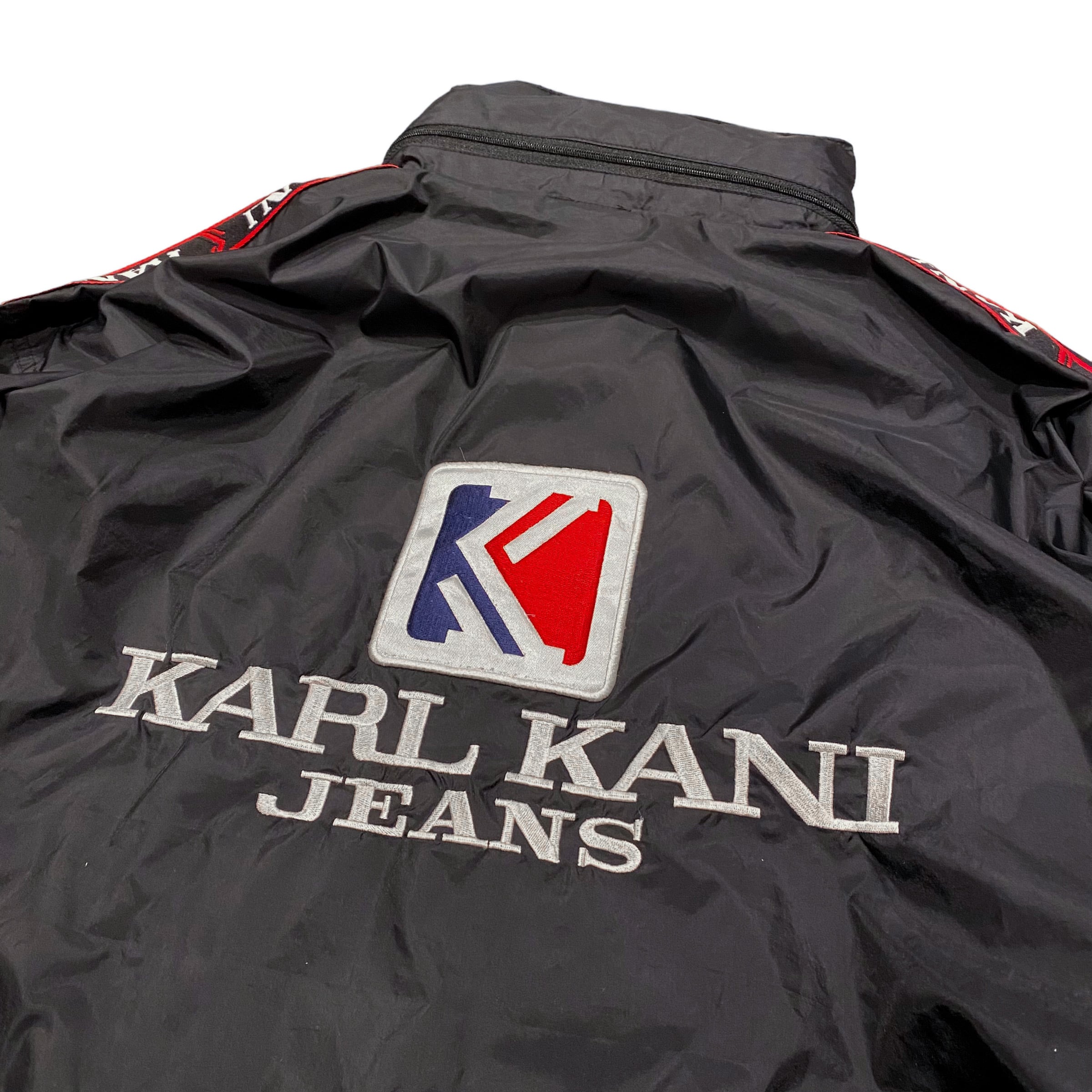 KARL KANI JEANS Nylon Jacket M / カールカナイ ナイロンジャケット ブラック 古着 ヴィンテージ