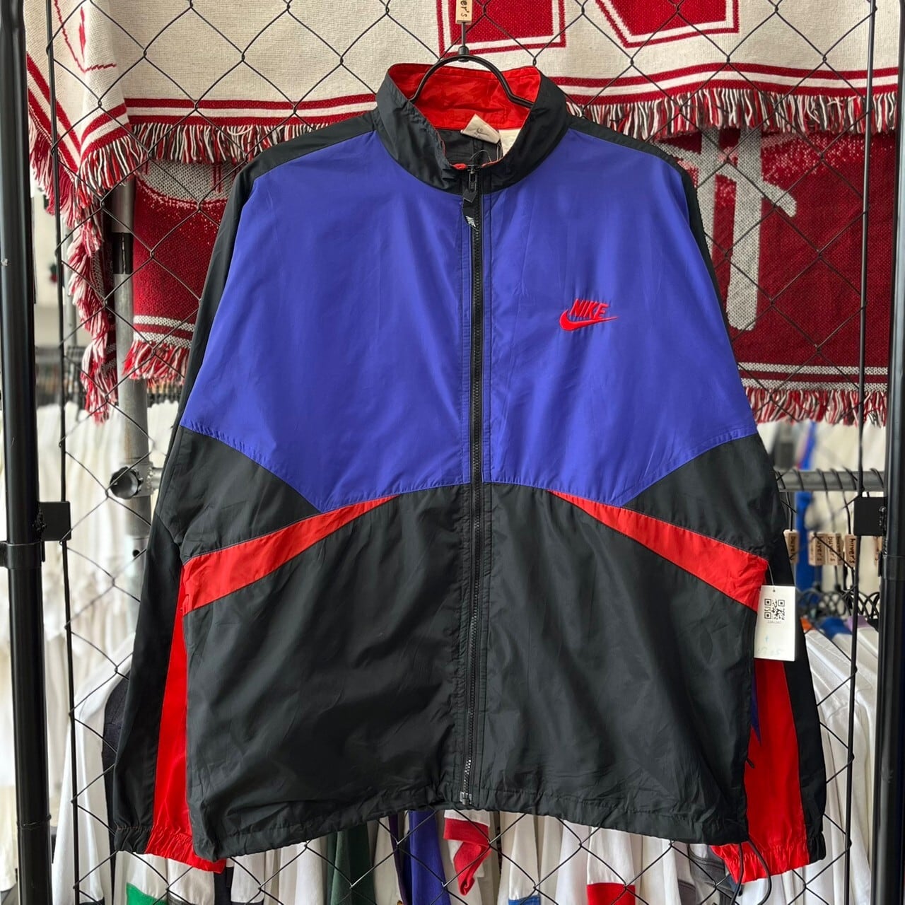 NIKE　ナイキ　ナイロンジャケット　白タグ　90s　ジップ　ドローコード