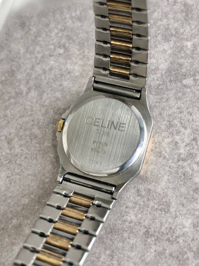 CELINE セリーヌ 腕時計 シルバー×ゴールド ローマ文字 ステンレススチール 2245 vintage ヴィンテージ オールド d4racx