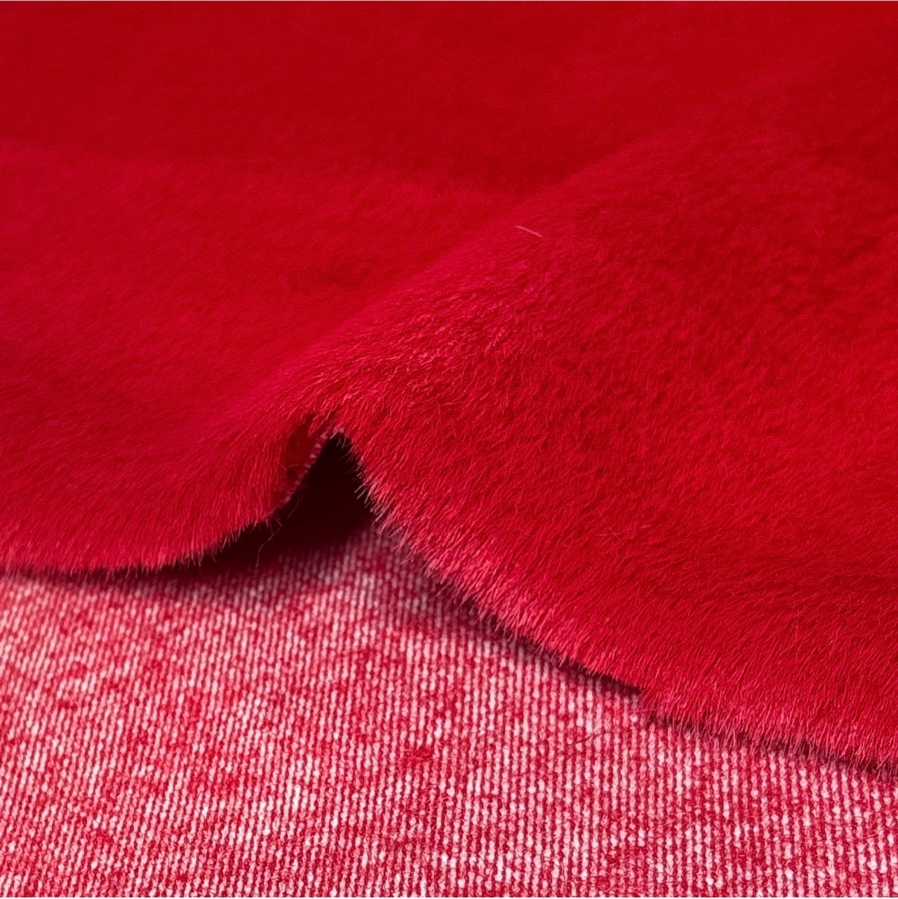 ★TC677◆1.8ｍ◆アクリルポリウレタン混滑らかエコファーニット生地◆レッド