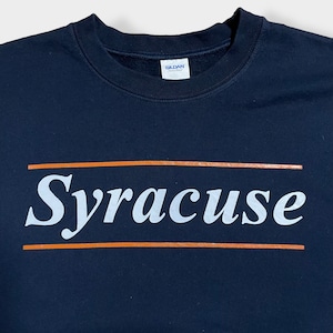 【GILDAN】カレッジ シラキュース大学 Syracuse University ロゴ プリント スウェット トレーナー プルオーバー LARGE ギルダン US古着