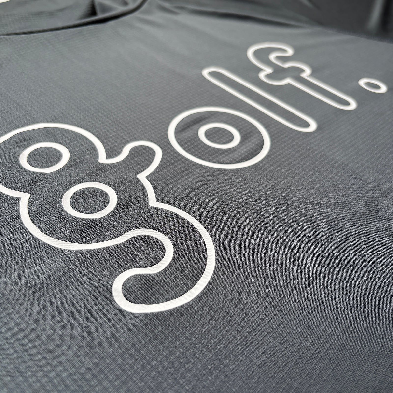 SUPER LIGHT LOGO PRINT MOCK NECK SHIRT -CHARCOAL- | 8G SHOOT WEBSTORE