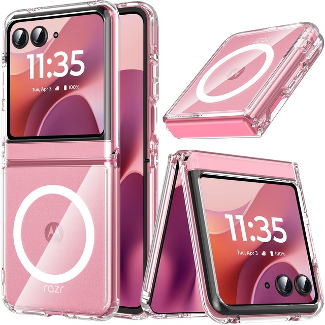 OWKEY motorola razr 60/70 ケース 2025/2026モデル MagSafe対応 折り畳み 透明 黄ばみなし 耐衝撃 クリア