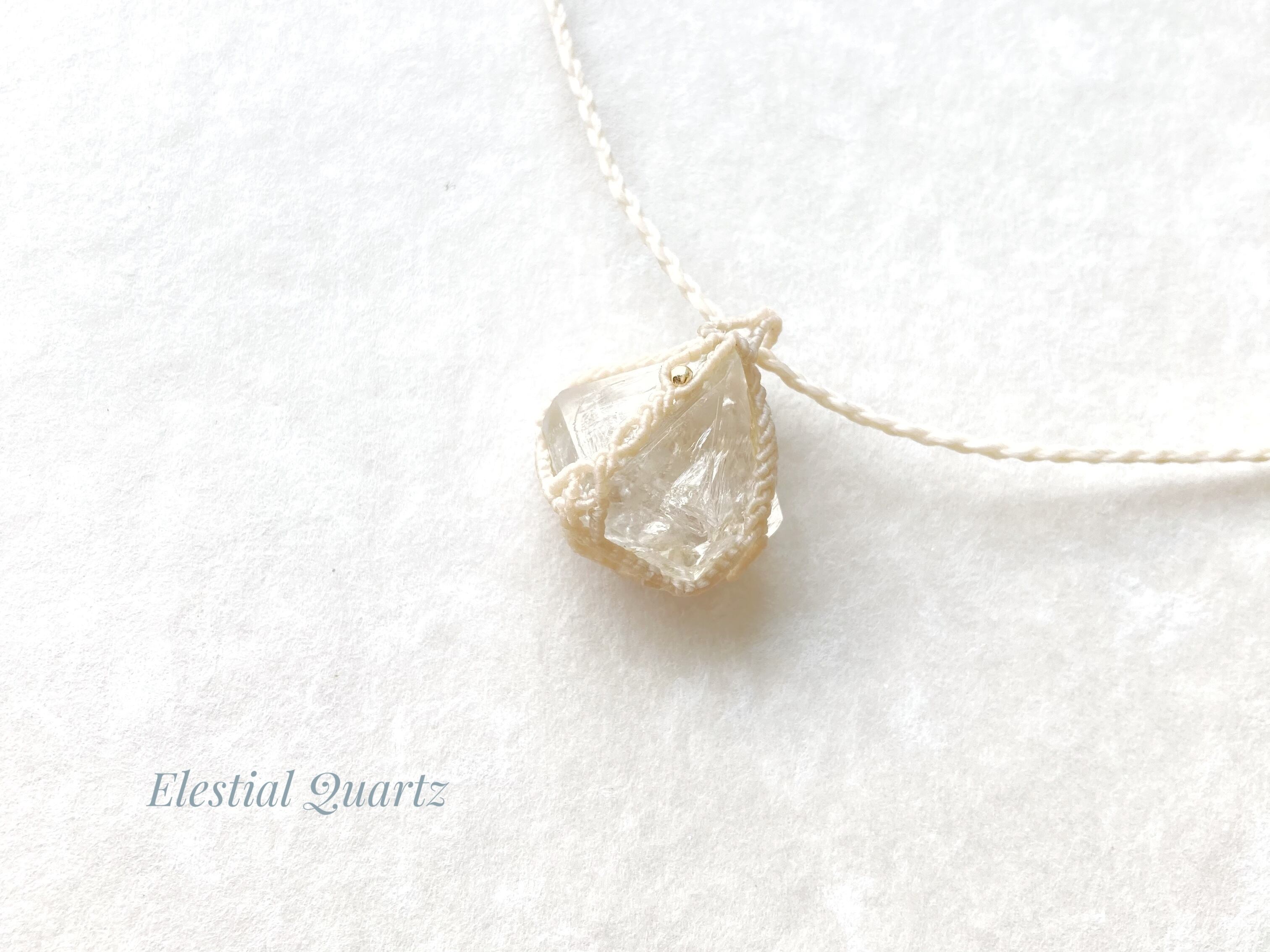 エレスチャルクォーツ macrame necklace