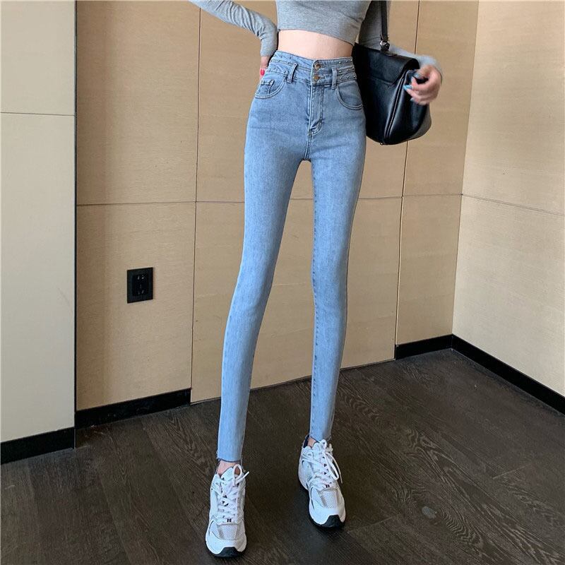 ハイウェストベルベットジーンズ スリムパンツ スキニー ウィンター 冬物 YY-ファッション28946012397