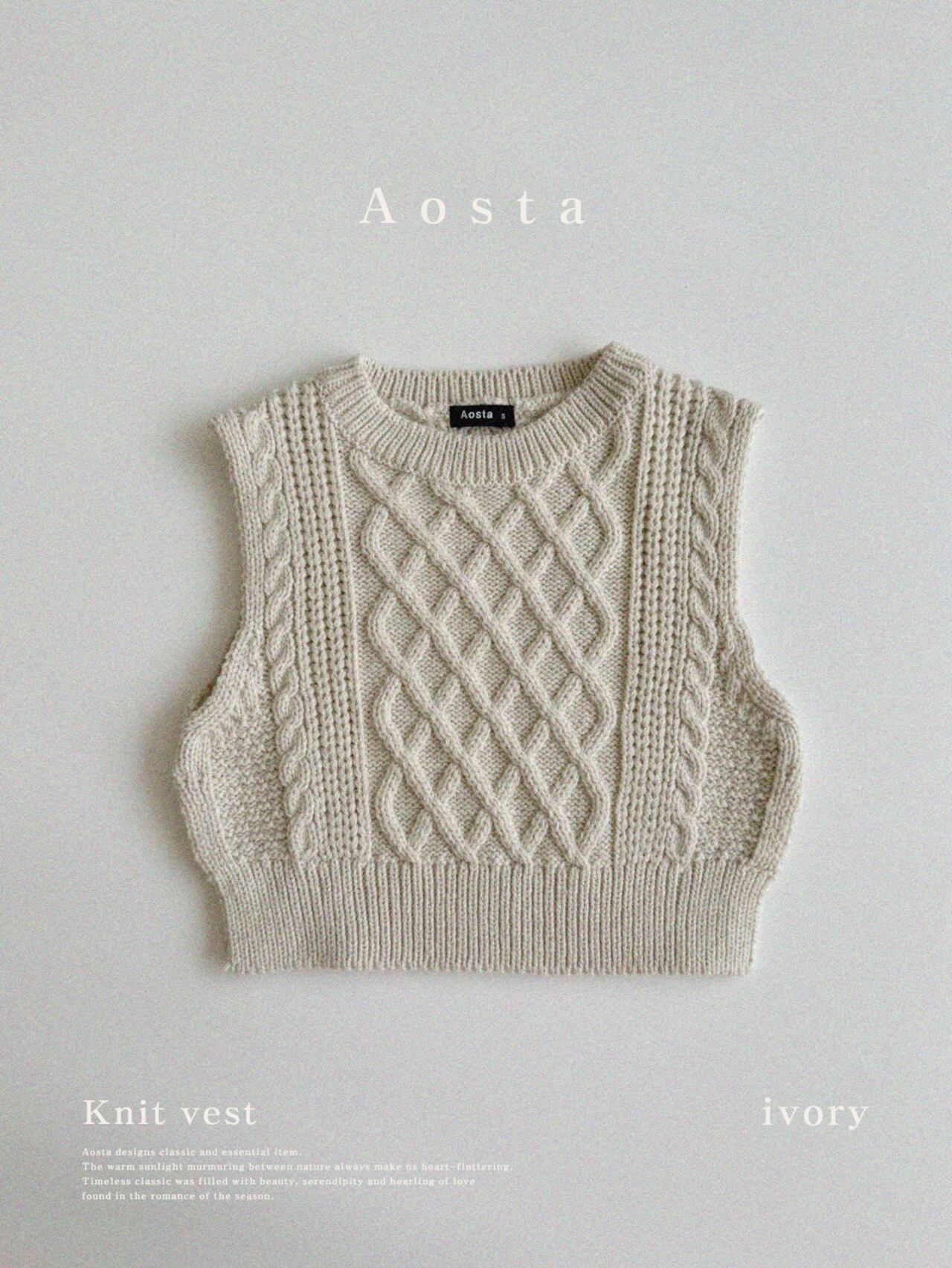 Aosta ニット セットアップ beige (1〜2y) Aosta] knit beret | THE BABY BASE