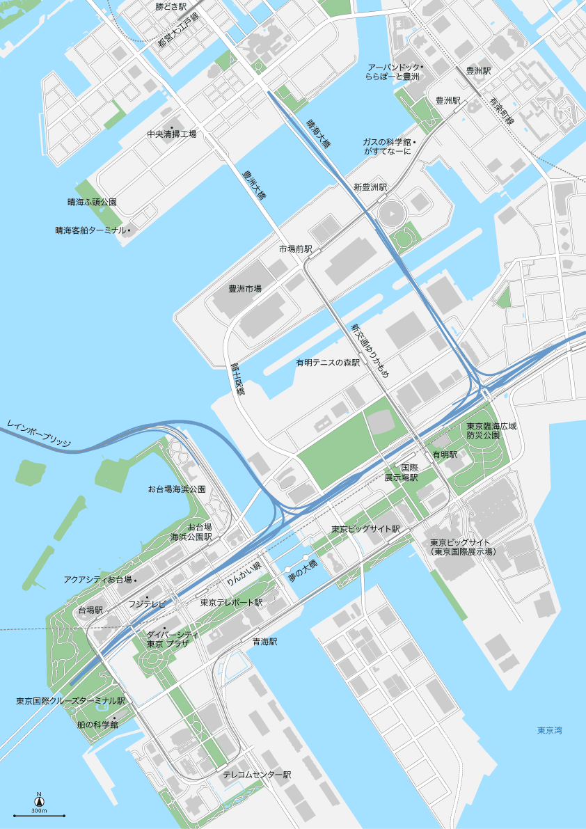 東京 豊洲 お台場 Pdfデータ マップ作成素材 地図素材をダウンロードにて販売するお店 今八商店