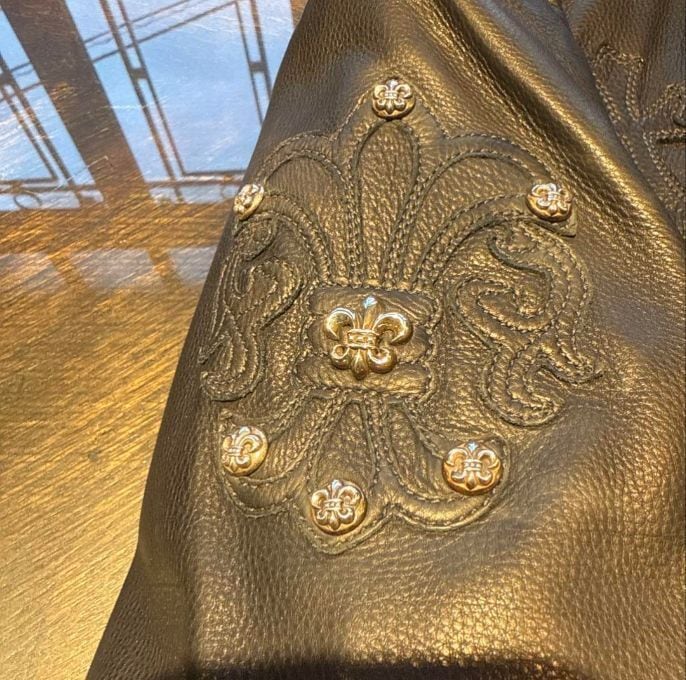 CHROME HEARTS クロムハーツ オールレザーレターマン ジャケット