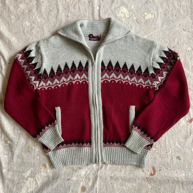 1970s  Kingsport  Knit Zip Sweater  XL  G027