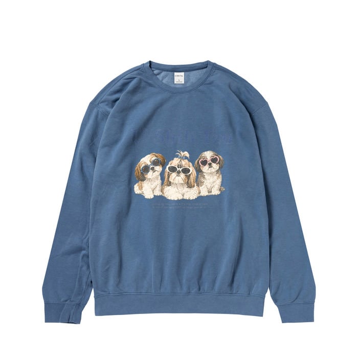 COOL SHIH TZU Sweat Shirt Blue U0099