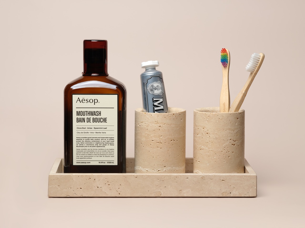 MARBLE TUMBLER - Roman Travertine