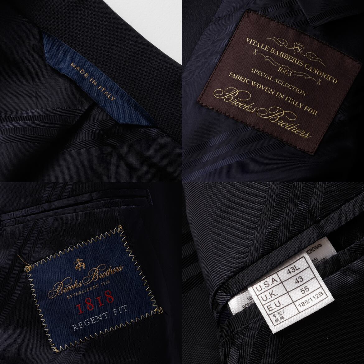 BROOKS BROTHERS テーラードジャケット イタリヤ生地 カノニコ 極美品】BROOKS BROTHERS Made in Italy wool Navy blazer