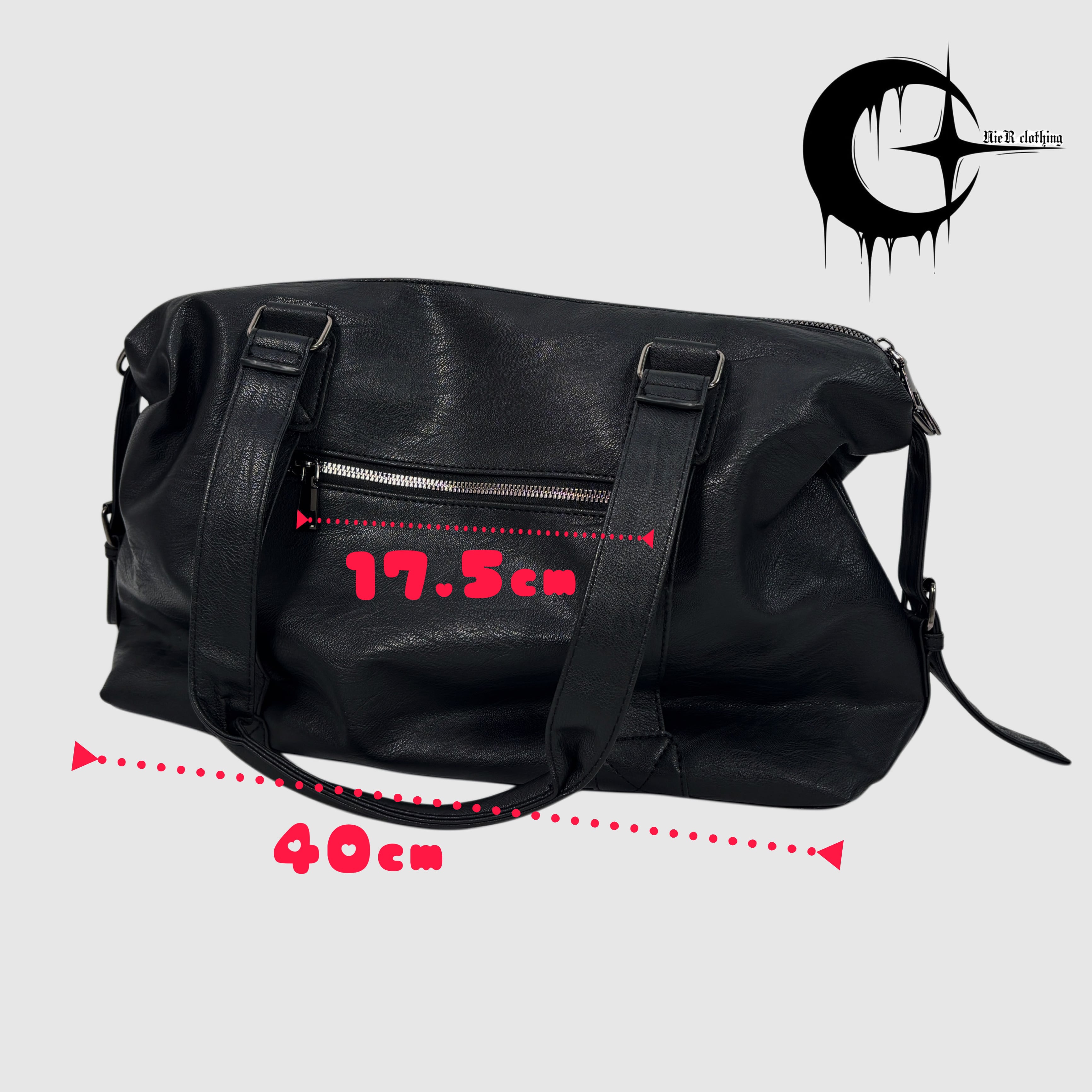 2WAY BLACK BOSTON BAG【CROSS PRINT】 | NIER CLOTHING