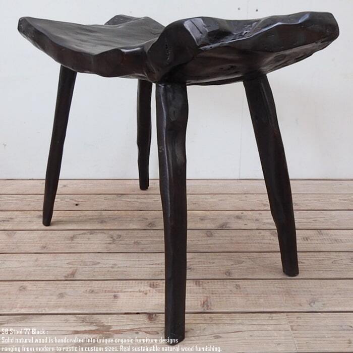 アジアンスタイル 黒い木製スツール　サロン風 アジアンスタイル 黒い木製スツール サロン風