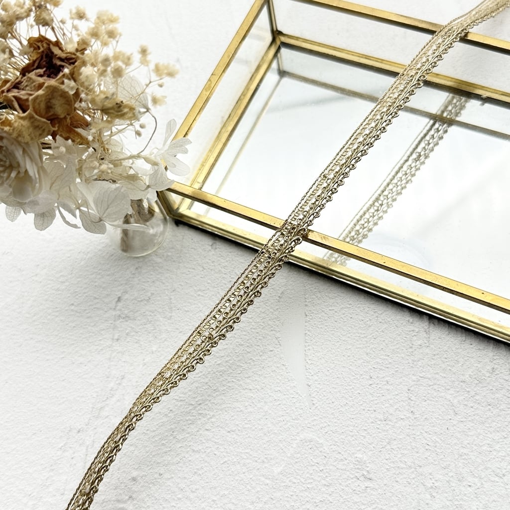ブレード Lタイプ [ゴールド] 9043 | インド刺繍リボン専門店Rino Ribbon