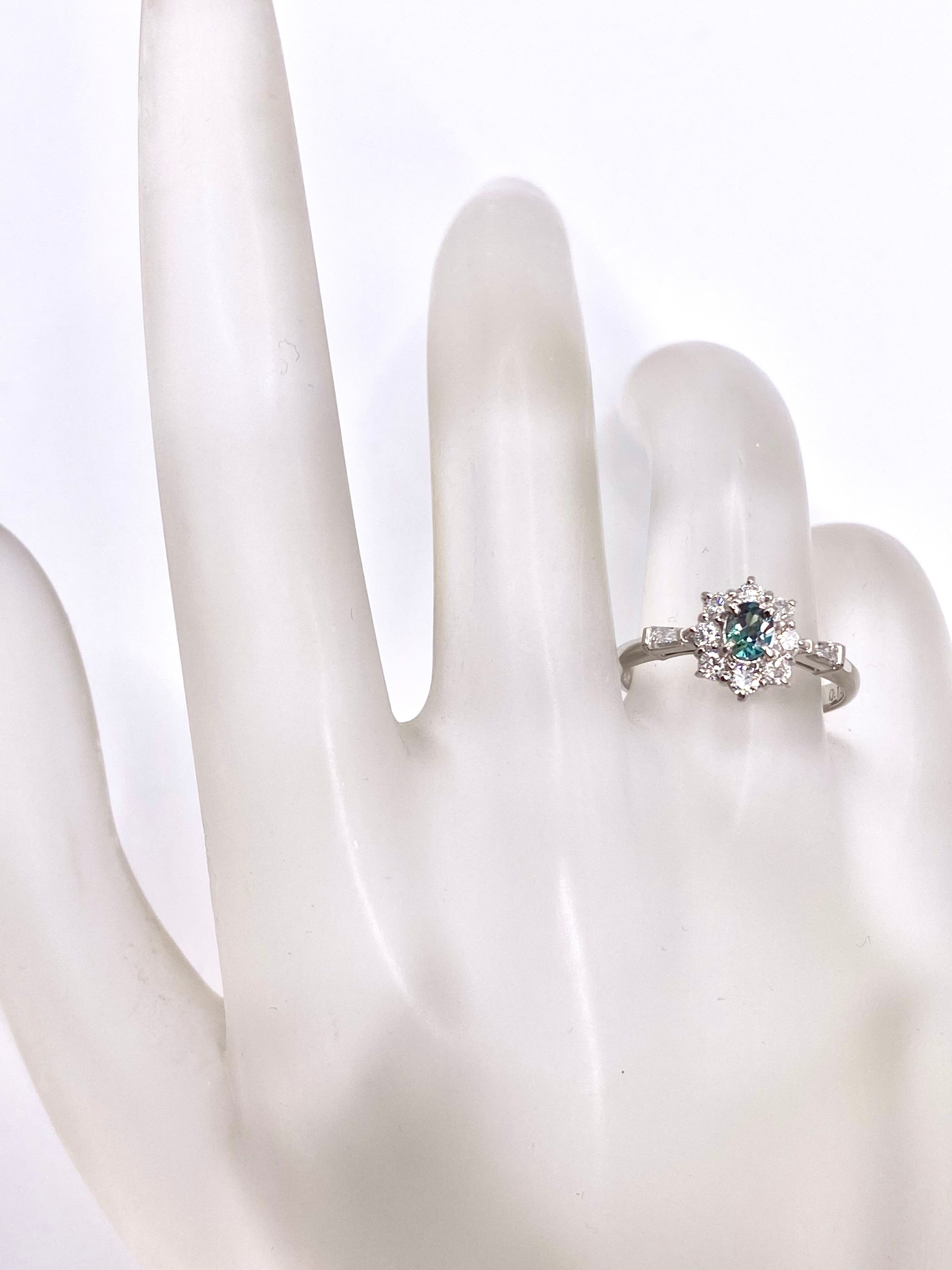 アレキサンドライト 0.194ct / ダイヤモンド 計0.31ct Pt900 リング 8