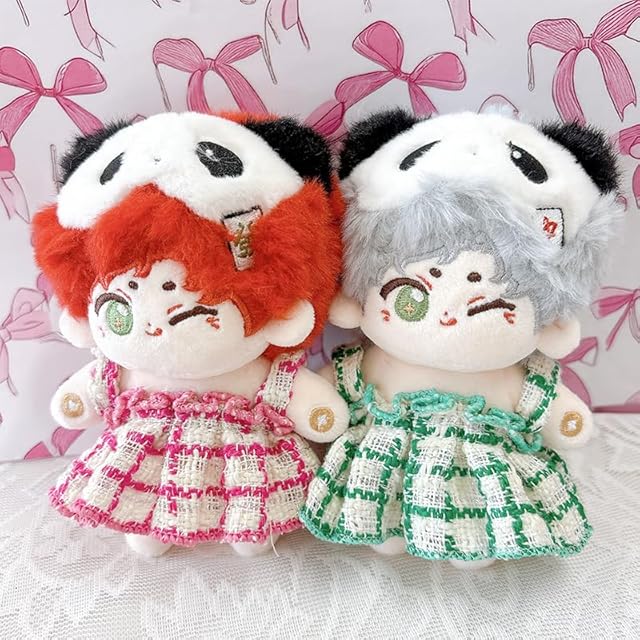 ぬい服】 ぬいぐるみ用ツイードワンピース 【10~15cm用】ピンク g