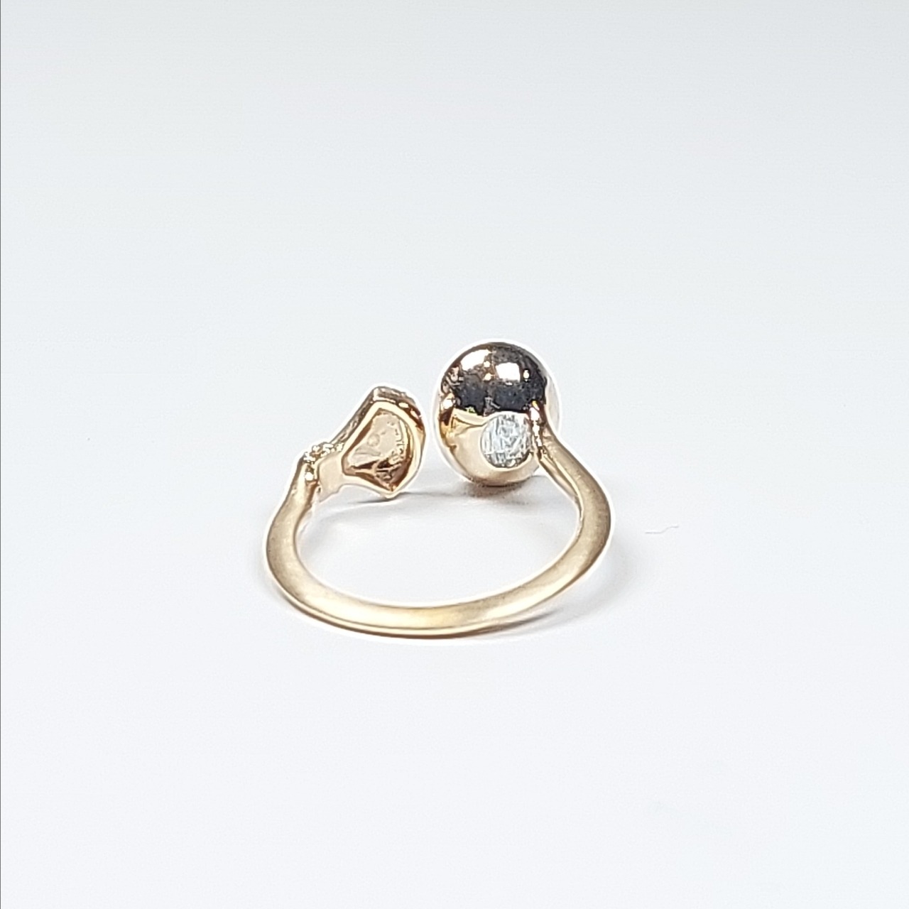 K10 Aquamarine Sunstone Diamond Ring