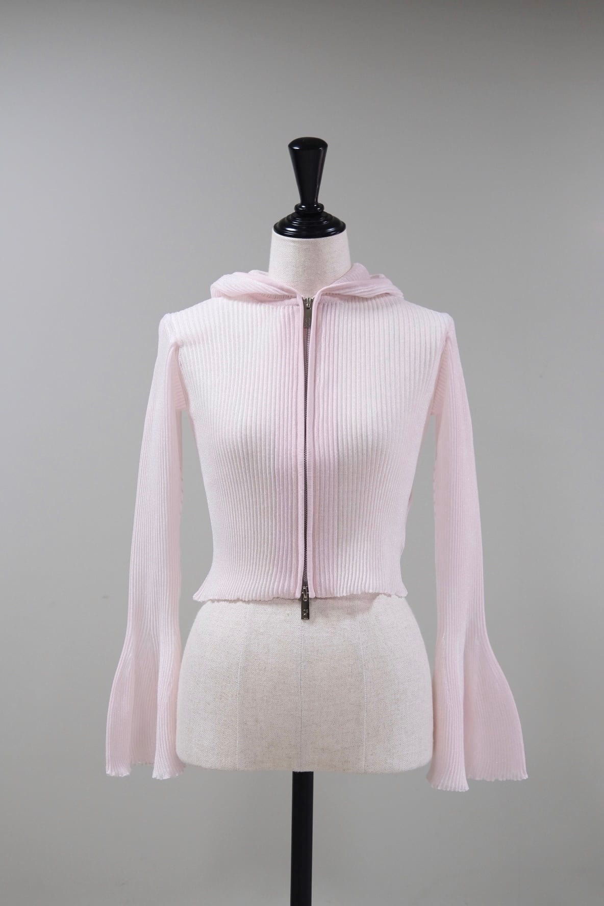トップス CFCL HYPHA LUCENT GLITTER HOODIE JACKET CFCL】HYPHA LUCENT GLITTER HOODIE JACKET -EGGSHELL PINK-OPAL- | loop