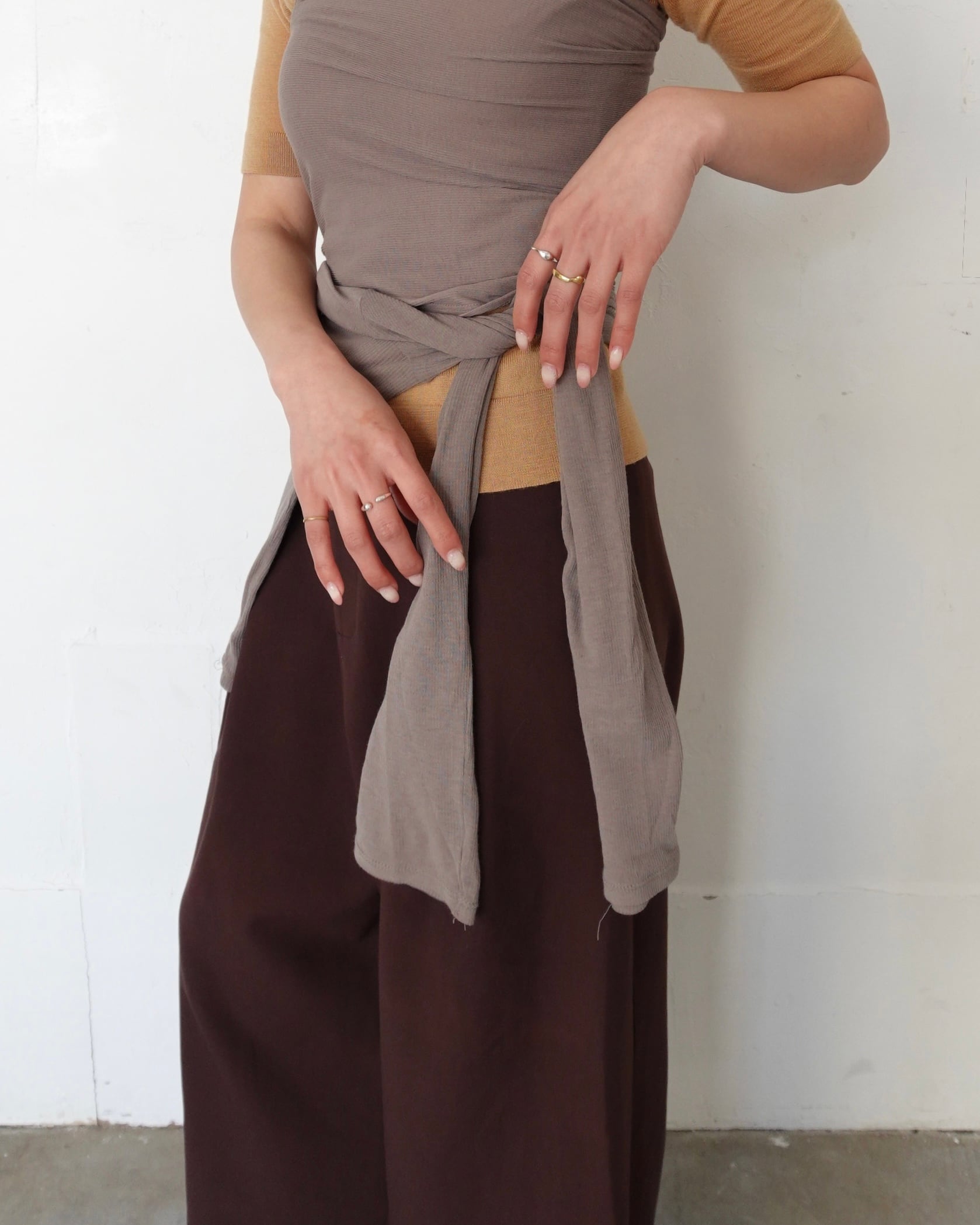 bustier set tops 【beige】 | quūi