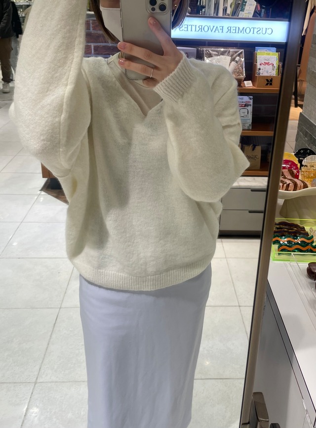 90s～ pure  white knit
