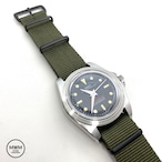 NATOタイプ ナイロンストラップ ブラック金具 オリーブ 20mm 腕時計ベルト(CW)